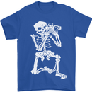Skeleton Photographer Photography Mens T-Shirt 100% Cotton Royal Blue