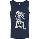 Skeleton Photographer Photography Mens Vest Tank Top Navy Blue