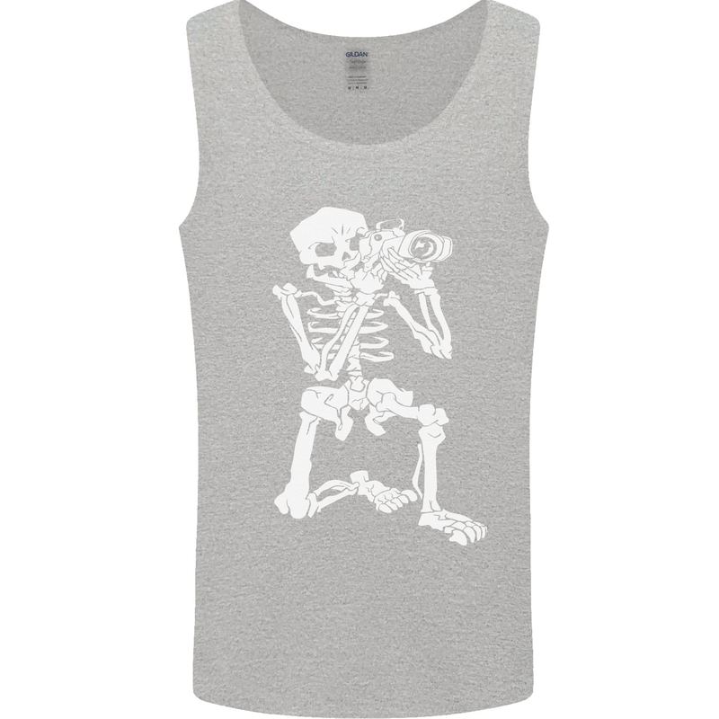 Skeleton Photographer Photography Mens Vest Tank Top Sports Grey