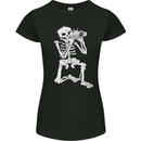 Skeleton Photographer Photography Womens Petite Cut T-Shirt Black