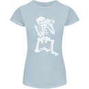 Skeleton Photographer Photography Womens Petite Cut T-Shirt Light Blue