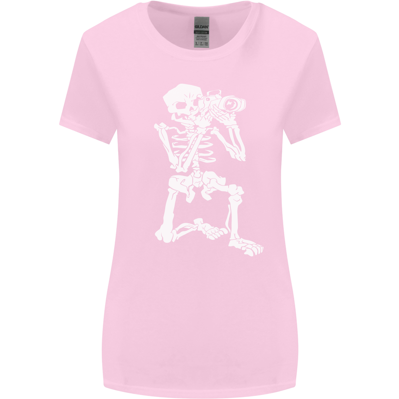 Skeleton Photographer Photography Womens Wider Cut T-Shirt Light Pink