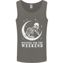 Skeleton Waiting For the Weekend Mens Vest Tank Top Charcoal