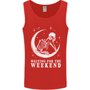 Skeleton Waiting For the Weekend Mens Vest Tank Top Red