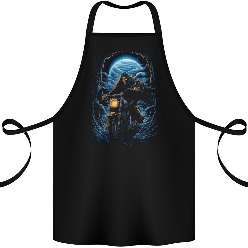 Skull Biker Motorcycle Motorbike Grim Reaper 10 Cotton Apron 100% Organic Black