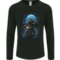 Skull Biker Motorcycle Motorbike Grim Reaper 10 Mens Long Sleeve T-Shirt Black