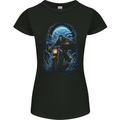 Skull Biker Motorcycle Motorbike Grim Reaper 10 Womens Petite Cut T-Shirt Black