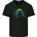 Skull Biker Motorcycle Motorbike Grim Reaper 11 Mens V-Neck Cotton T-Shirt Black