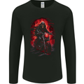 Skull Biker Motorcycle Motorbike Grim Reaper 14 Mens Long Sleeve T-Shirt Black