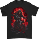 Skull Biker Motorcycle Motorbike Grim Reaper 14 Mens T-Shirt 100% Cotton BLACK