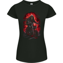 Skull Biker Motorcycle Motorbike Grim Reaper 14 Womens Petite Cut T-Shirt Black