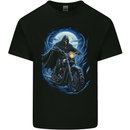 Skull Biker Motorcycle Motorbike Grim Reaper 15 Kids T-Shirt Childrens Black