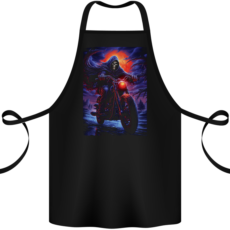 Skull Biker Motorcycle Motorbike Grim Reaper 16 Cotton Apron 100% Organic Black