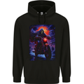 Skull Biker Motorcycle Motorbike Grim Reaper 16 Mens 80% Cotton Hoodie Black