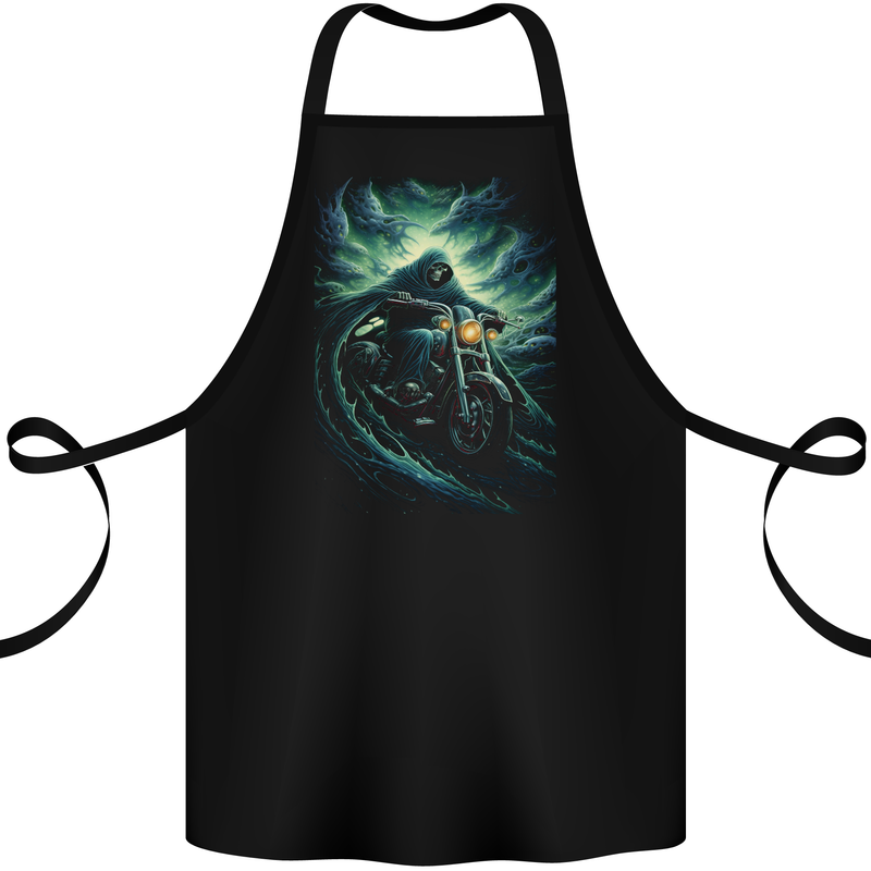 Skull Biker Motorcycle Motorbike Grim Reaper 17 Cotton Apron 100% Organic Black