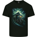 Skull Biker Motorcycle Motorbike Grim Reaper 17 Kids T-Shirt Childrens Black