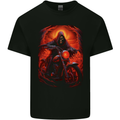 Skull Biker Motorcycle Motorbike Grim Reaper 18 Kids T-Shirt Childrens Black