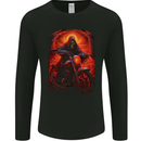 Skull Biker Motorcycle Motorbike Grim Reaper 18 Mens Long Sleeve T-Shirt Black