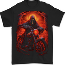 Skull Biker Motorcycle Motorbike Grim Reaper 18 Mens T-Shirt 100% Cotton BLACK