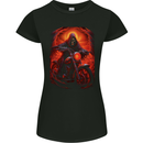 Skull Biker Motorcycle Motorbike Grim Reaper 18 Womens Petite Cut T-Shirt Black