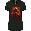 Skull Biker Motorcycle Motorbike Grim Reaper 18 Womens Wider Cut T-Shirt Black