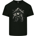 Skull Biker Motorcycle Motorbike Grim Reaper 19 Kids T-Shirt Childrens Black