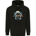 Skull Biker Motorcycle Motorbike Grim Reaper 20 Childrens Kids Hoodie Black
