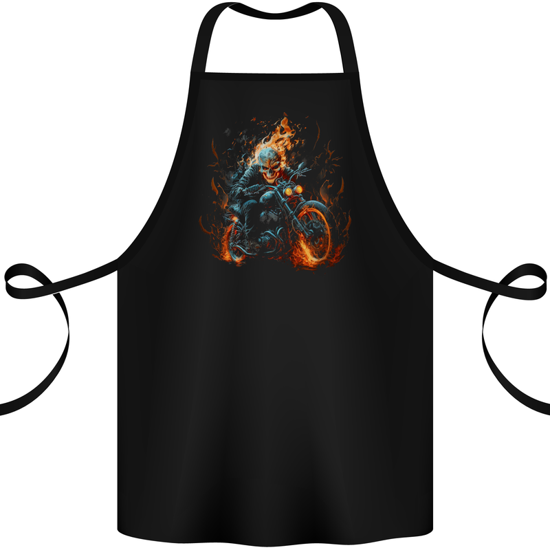 Skull Biker Motorcycle Motorbike Grim Reaper 21 Cotton Apron 100% Organic Black