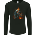 Skull Biker Motorcycle Motorbike Grim Reaper 21 Mens Long Sleeve T-Shirt Black