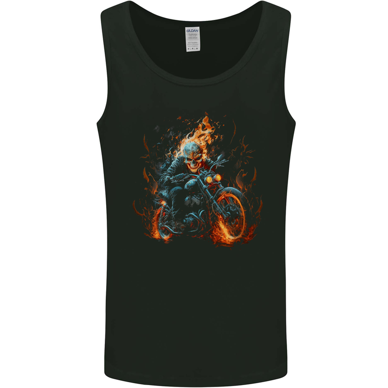 Skull Biker Motorcycle Motorbike Grim Reaper 21 Mens Vest Tank Top Black