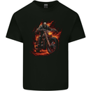 Skull Biker Motorcycle Motorbike Grim Reaper 24 Kids T-Shirt Childrens Black