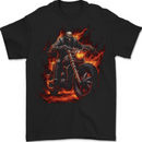 Skull Biker Motorcycle Motorbike Grim Reaper 24 Mens T-Shirt 100% Cotton BLACK