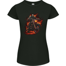 Skull Biker Motorcycle Motorbike Grim Reaper 24 Womens Petite Cut T-Shirt Black