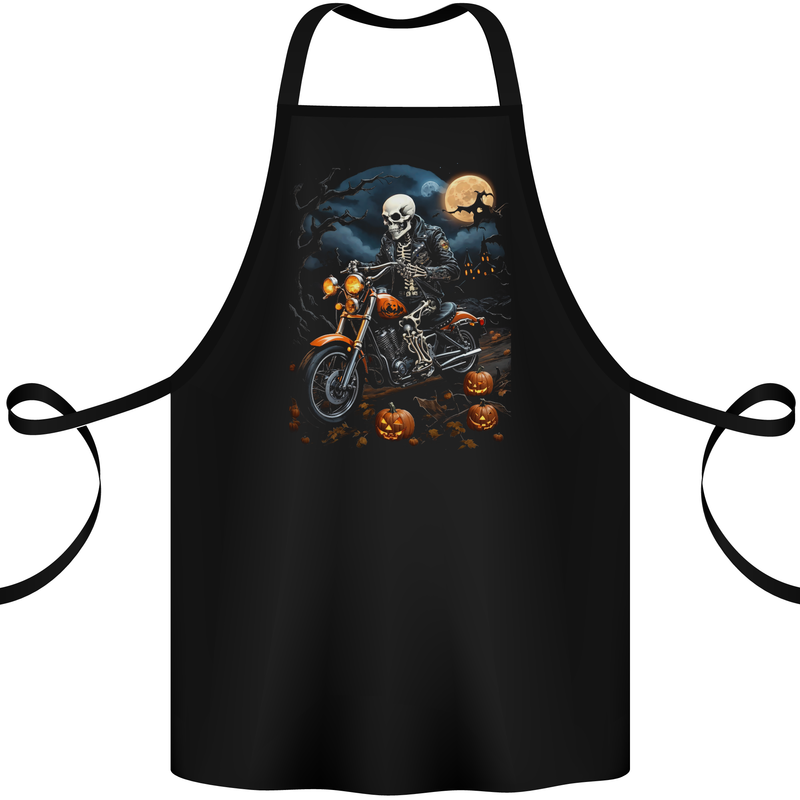 Skull Biker Motorcycle Motorbike Grim Reaper 27 Cotton Apron 100% Organic Black