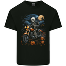 Skull Biker Motorcycle Motorbike Grim Reaper 27 Kids T-Shirt Childrens Black