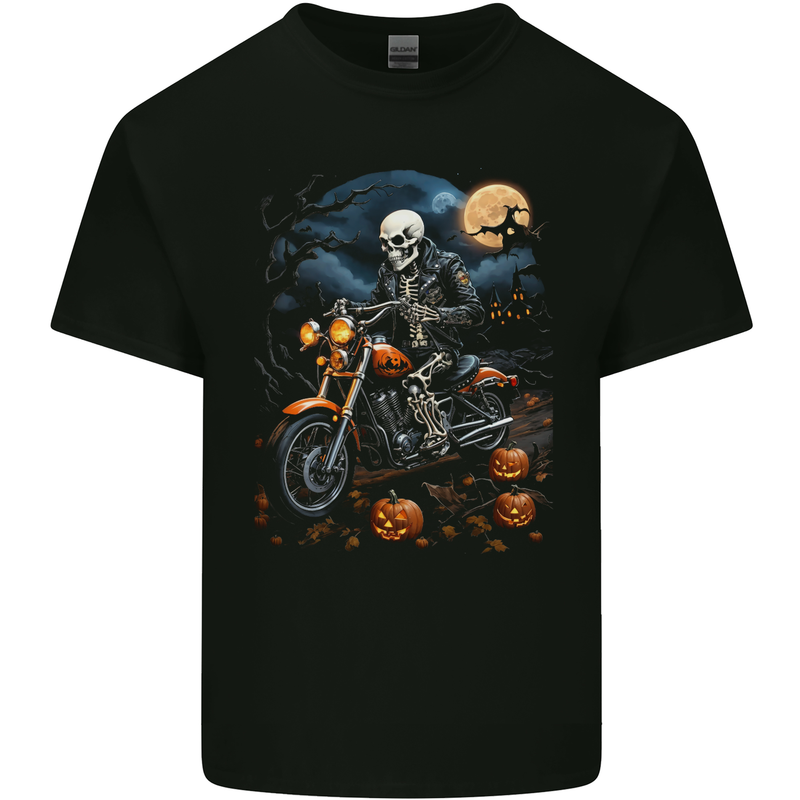 Skull Biker Motorcycle Motorbike Grim Reaper 27 Mens Cotton T-Shirt Tee Top Black