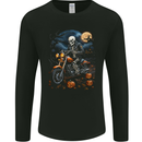 Skull Biker Motorcycle Motorbike Grim Reaper 27 Mens Long Sleeve T-Shirt Black