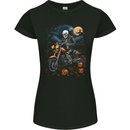 Skull Biker Motorcycle Motorbike Grim Reaper 27 Womens Petite Cut T-Shirt Black