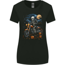 Skull Biker Motorcycle Motorbike Grim Reaper 27 Womens Wider Cut T-Shirt Black