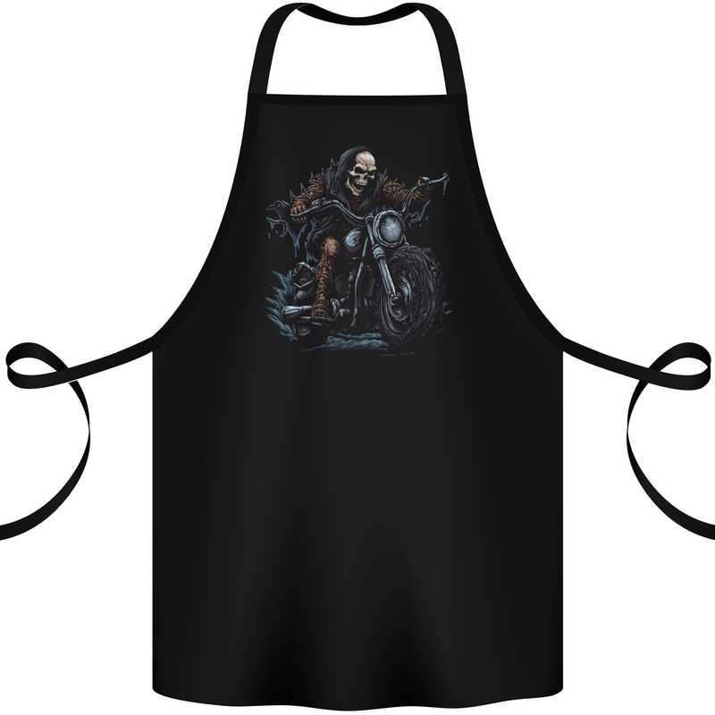 Skull Biker Motorcycle Motorbike Grim Reaper 28 Cotton Apron 100% Organic Black