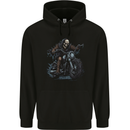 Skull Biker Motorcycle Motorbike Grim Reaper 28 Mens 80% Cotton Hoodie Black