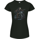 Skull Biker Motorcycle Motorbike Grim Reaper 28 Womens Petite Cut T-Shirt Black