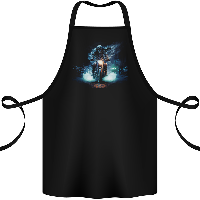 Skull Biker Motorcycle Motorbike Grim Reaper 29 Cotton Apron 100% Organic Black