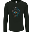 Skull Biker Motorcycle Motorbike Grim Reaper 2 Mens Long Sleeve T-Shirt Black
