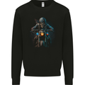 Skull Biker Motorcycle Motorbike Grim Reaper 2 Mens Sweatshirt Jumper Black