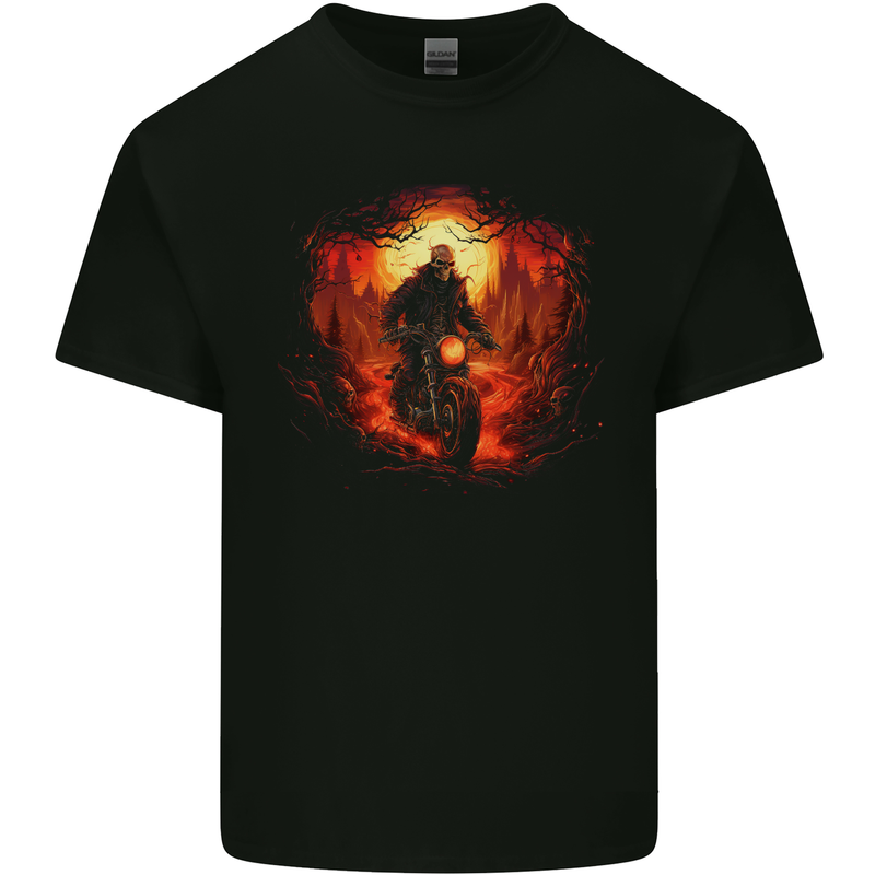 Skull Biker Motorcycle Motorbike Grim Reaper 30 Mens Cotton T-Shirt Tee Top Black