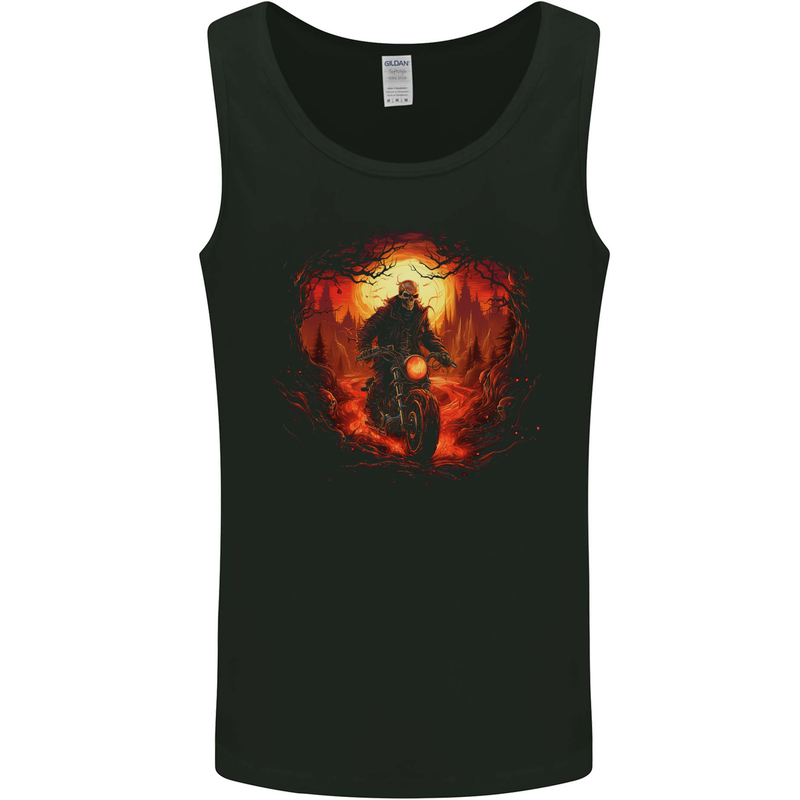 Skull Biker Motorcycle Motorbike Grim Reaper 30 Mens Vest Tank Top Black
