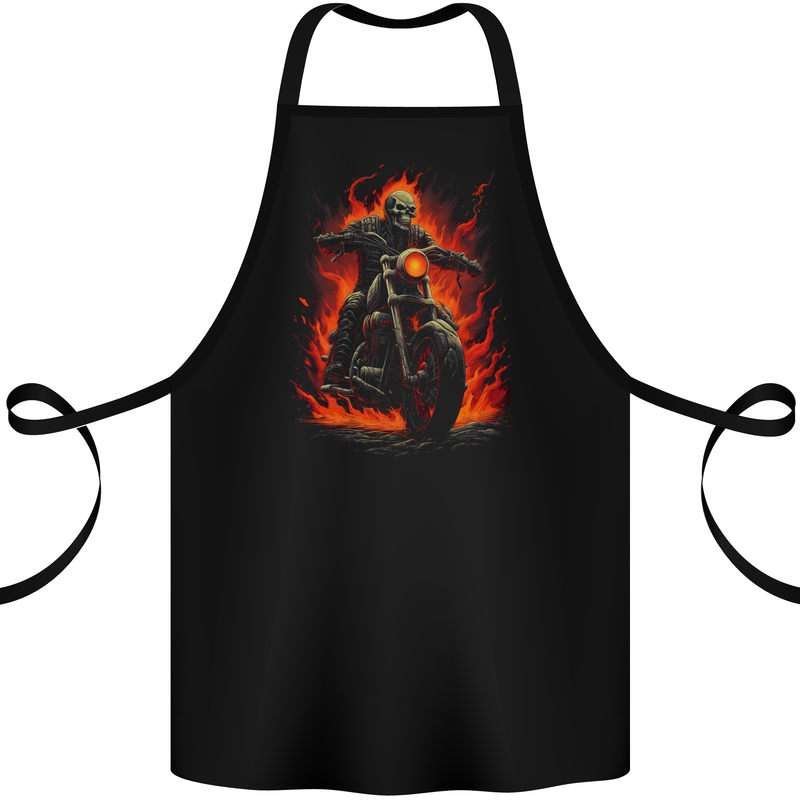 Skull Biker Motorcycle Motorbike Grim Reaper 31 Cotton Apron 100% Organic Black