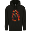 Skull Biker Motorcycle Motorbike Grim Reaper 31 Mens 80% Cotton Hoodie Black