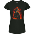 Skull Biker Motorcycle Motorbike Grim Reaper 31 Womens Petite Cut T-Shirt Black